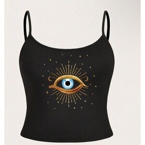 🆕 Black Golden EYE Crop Top!!! Brand NEW!!!